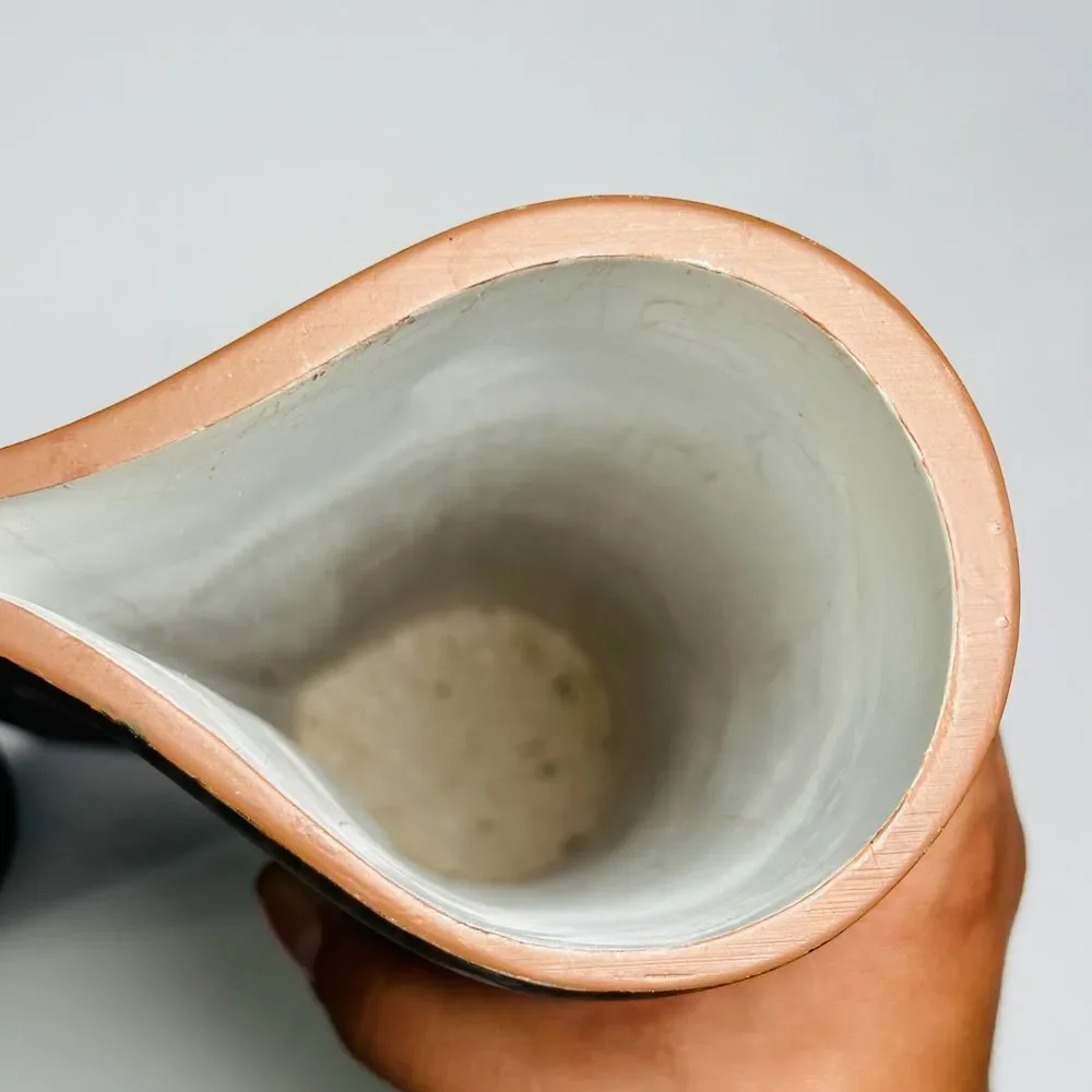Large Ceramic Resin Wooden Teardrop Flower Display Vases Rustic MCM Mid‎ Century
